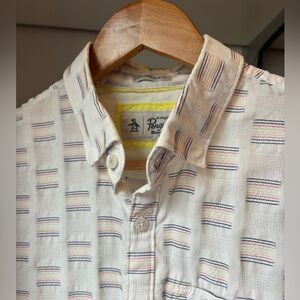 Original Penguin Men's Cream Striped Shirt